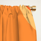 Retro Liquid Swirl Abstract Pattern Square in Tangerine Orange Yellow Tones Window Curtain Gallery Image 2
