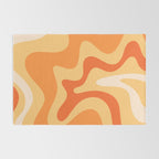 Retro Liquid Swirl Abstract Pattern Square in Tangerine Orange Yellow Tones Rug Gallery Image 2