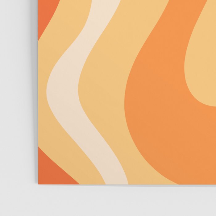 Retro Liquid Swirl Abstract Pattern Square in Tangerine Orange Yellow Tones Poster Gallery Image 3