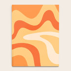 Retro Liquid Swirl Abstract Pattern Square in Tangerine Orange Yellow Tones Notebook Gallery Image 4