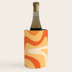 Retro Liquid Swirl Abstract Pattern Square in Tangerine Orange Yellow Tones Wine Chiller Gallery Image 3