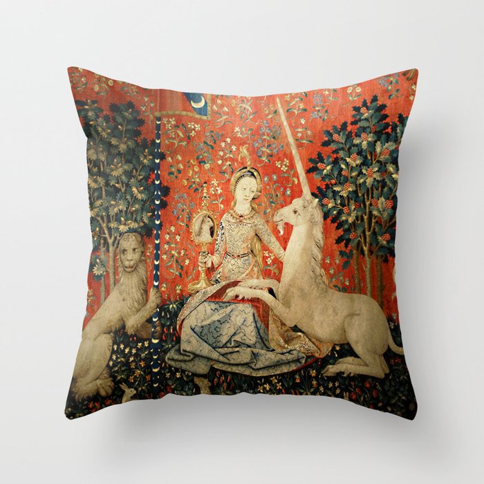 Lady and The Unicorn Sight Throw Pillow Gallery Image 6