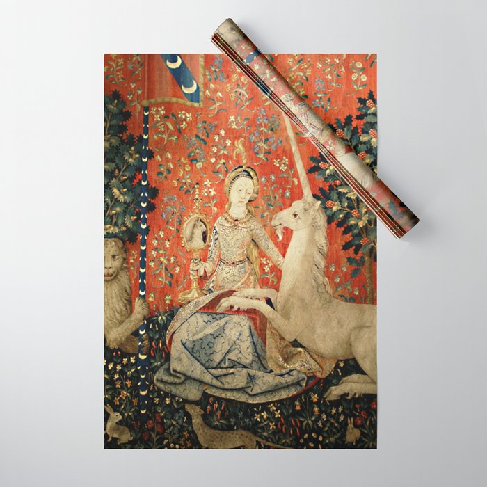 Lady and The Unicorn Sight Wrapping Paper Gallery Image 1