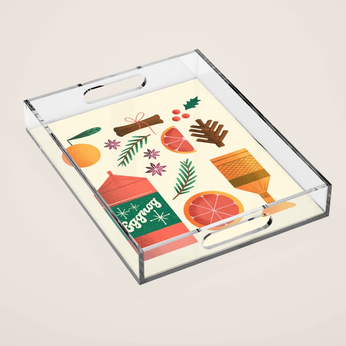 Egg Nog and Holiday Aromatic Foods Still Life Acrylic Tray Gallery Image 1