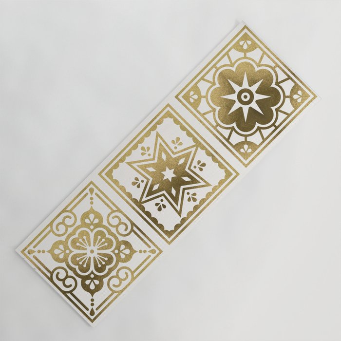 Talavera Mexican Tile - Gold Palette Yoga Mat Gallery Image 1