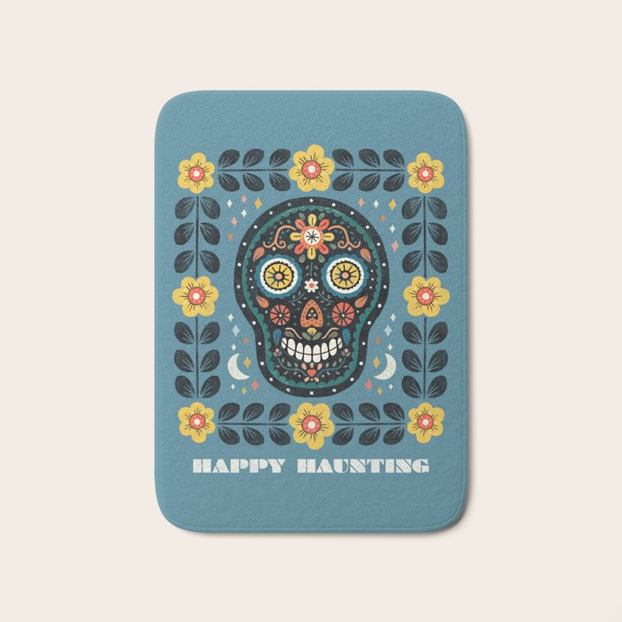 Happy Haunting | Day of Dead Skull Bath Mat Gallery Image 1