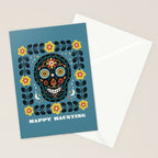 Happy Haunting | Day of Dead Skull Stationery Card Gallery Image 2