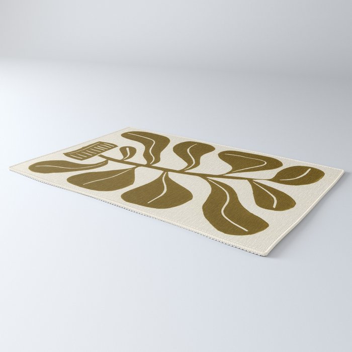 Linocut Houseplant #2 Rug Gallery Image 3