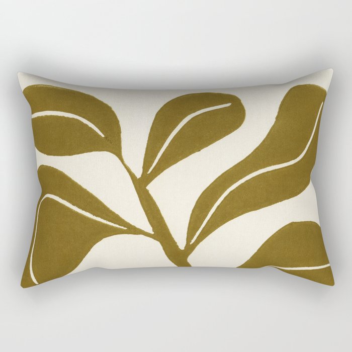 Linocut Houseplant #2 Rectangular Pillow Gallery Image 1
