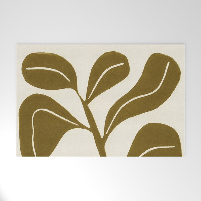 Linocut Houseplant #2 Welcome Mat Gallery Image 1
