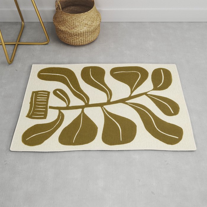 Linocut Houseplant #2 Rug Gallery Image 1