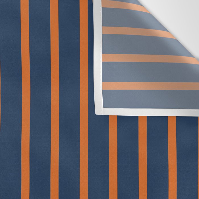 Stripes Pattern and Lines 8 in Navy Blue Orange Wall Tapestry Gallery Image 3