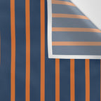 Stripes Pattern and Lines 8 in Navy Blue Orange Wall Tapestry Gallery Image 3