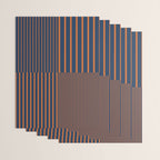 Stripes Pattern and Lines 8 in Navy Blue Orange Wrapping Paper Gallery Image 3