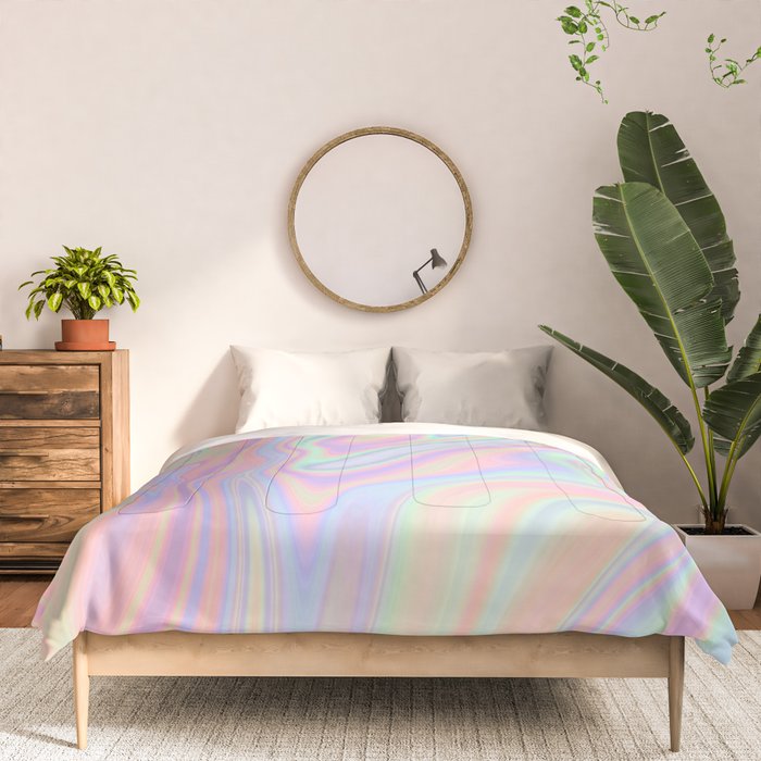 Liquid Colorful Abstract Rainbow Paint Comforter Gallery Image 3