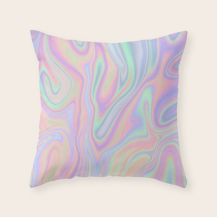 Liquid Colorful Abstract Rainbow Paint Throw Pillow Gallery Image 6