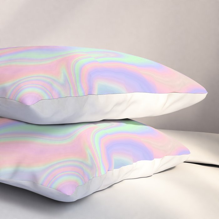 Liquid Colorful Abstract Rainbow Paint Pillow Sham Gallery Image 3
