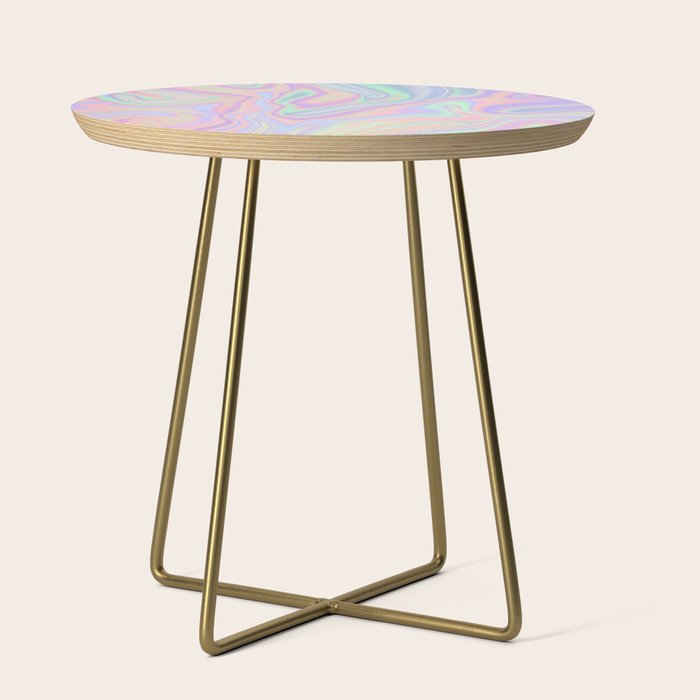 Liquid Colorful Abstract Rainbow Paint Side Table Gallery Image 1