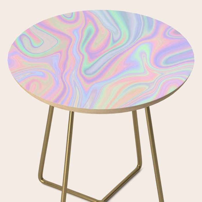 Liquid Colorful Abstract Rainbow Paint Side Table Gallery Image 2