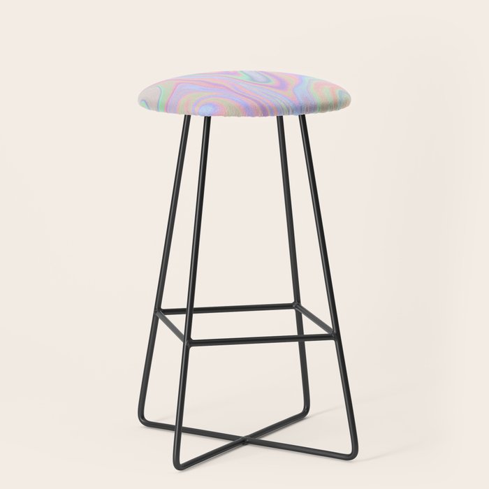 Liquid Colorful Abstract Rainbow Paint Stool Gallery Image 1