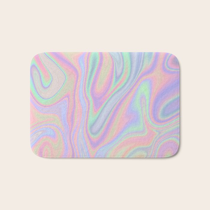 Liquid Colorful Abstract Rainbow Paint Bath Mat Gallery Image 1