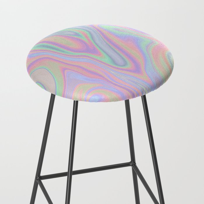 Liquid Colorful Abstract Rainbow Paint Stool Gallery Image 2