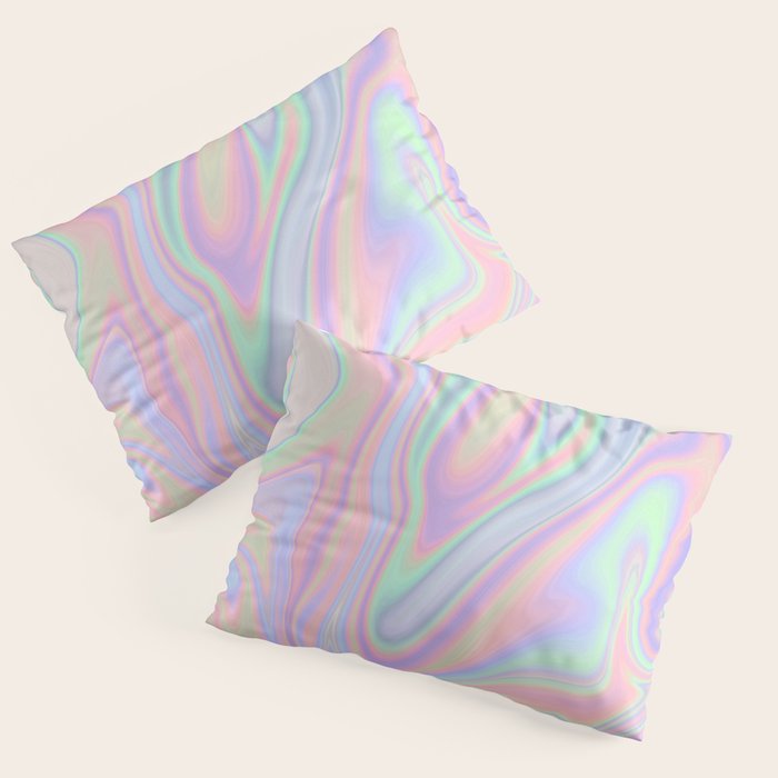 Liquid Colorful Abstract Rainbow Paint Pillow Sham Gallery Image 3
