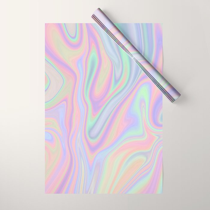 Liquid Colorful Abstract Rainbow Paint Wrapping Paper Gallery Image 1