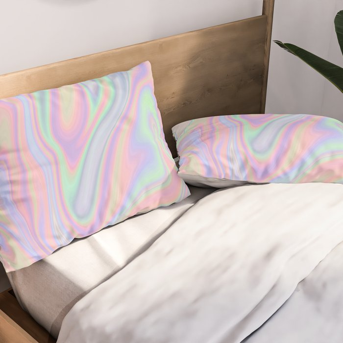 Liquid Colorful Abstract Rainbow Paint Pillow Sham Gallery Image 2