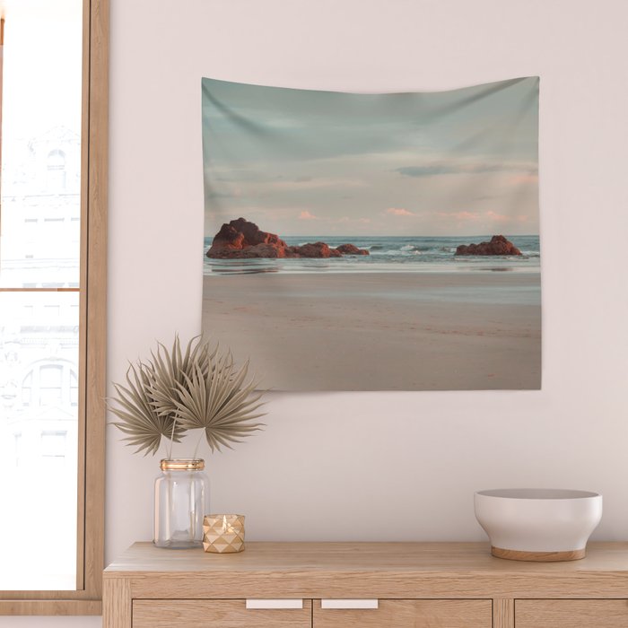 Oregon Sunrise - Cannon Beach Landscape Photography Wall Tapestry Gallery Image 2