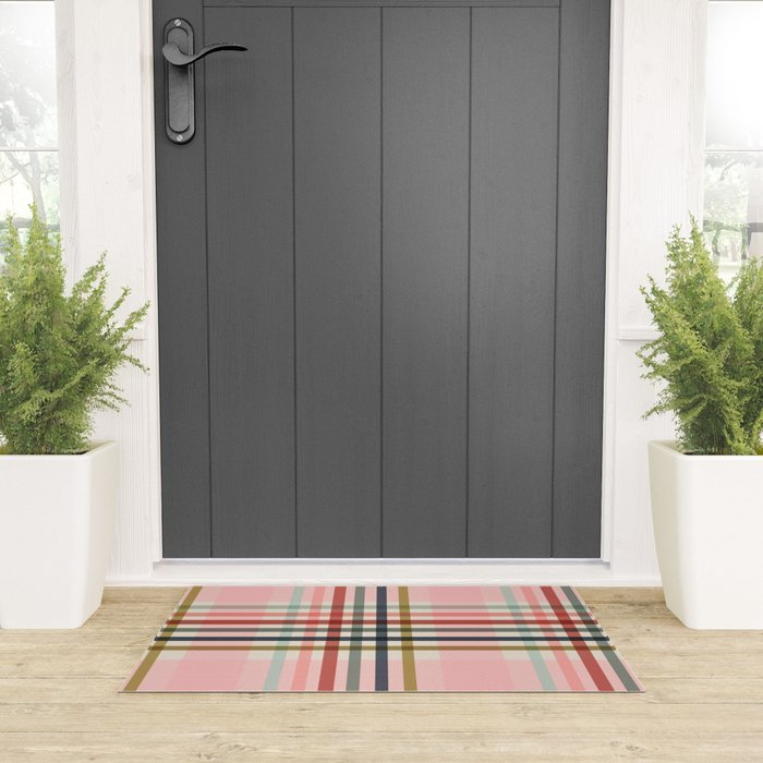 Modern Pastel Grid B Welcome Mat Gallery Image 3