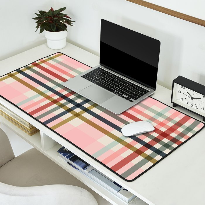 Modern Pastel Grid B Desk Mat Gallery Image 2
