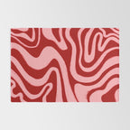 Retro 70s Pink Liquid Swirl on Dahlia Red Rug Gallery Image 2