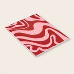 Retro 70s Pink Liquid Swirl on Dahlia Red Notebook Gallery Image 3