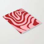 Retro 70s Pink Liquid Swirl on Dahlia Red Notebook Gallery Image 2
