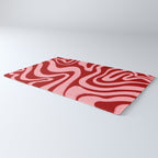 Retro 70s Pink Liquid Swirl on Dahlia Red Rug Gallery Image 3