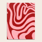 Retro 70s Pink Liquid Swirl on Dahlia Red Notebook Gallery Image 4