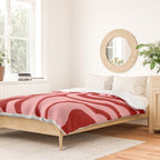 Retro 70s Pink Liquid Swirl on Dahlia Red Duvet Cover Gallery Image 2