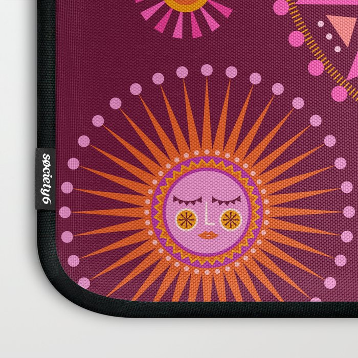 Retro Sun Faces - Pink and Magenta Laptop Sleeve Gallery Image 3