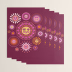 Retro Sun Faces - Pink and Magenta Wrapping Paper Gallery Image 3