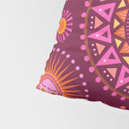 Retro Sun Faces - Pink and Magenta Pillow Sham Gallery Image 4