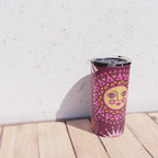 Retro Sun Faces - Pink and Magenta Travel Mug Gallery Image 4