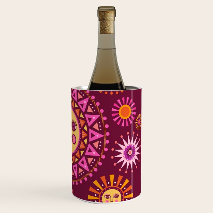 Retro Sun Faces - Pink and Magenta Wine Chiller Gallery Image 3