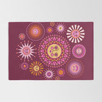 Retro Sun Faces - Pink and Magenta Rug Gallery Image 2