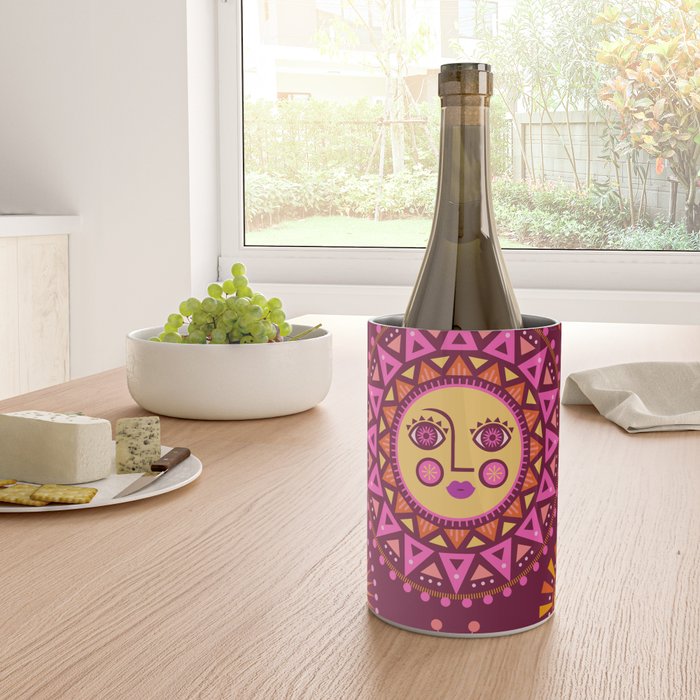 Retro Sun Faces - Pink and Magenta Wine Chiller Gallery Image 4