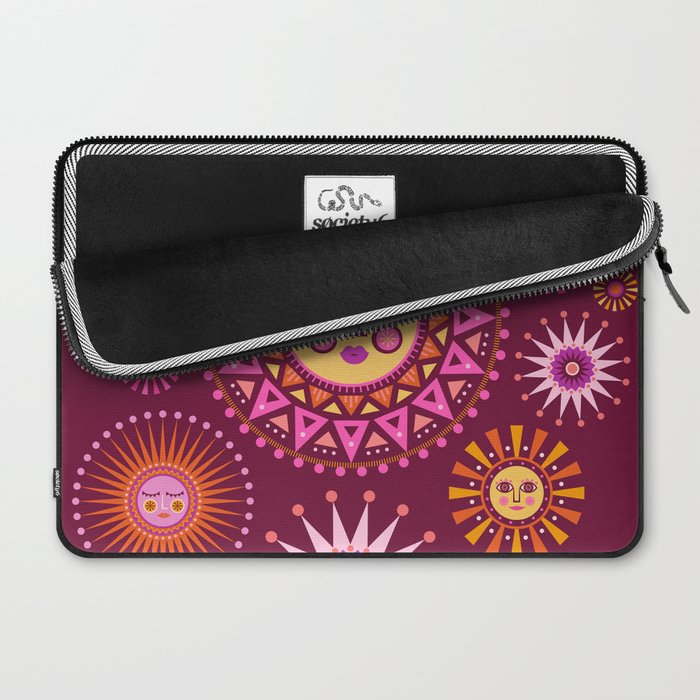 Retro Sun Faces - Pink and Magenta Laptop Sleeve Gallery Image 2
