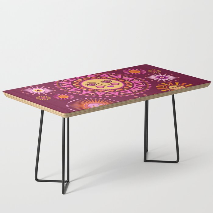 Retro Sun Faces - Pink and Magenta Coffee Table Gallery Image 1