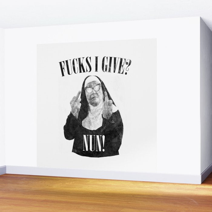 Funny Fucks I Give, Nun Saying Wall Mural Gallery Image 2