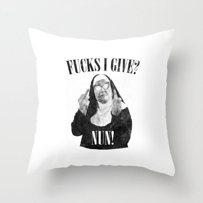 Funny Fucks I Give, Nun Saying Throw Pillow Gallery Image 6