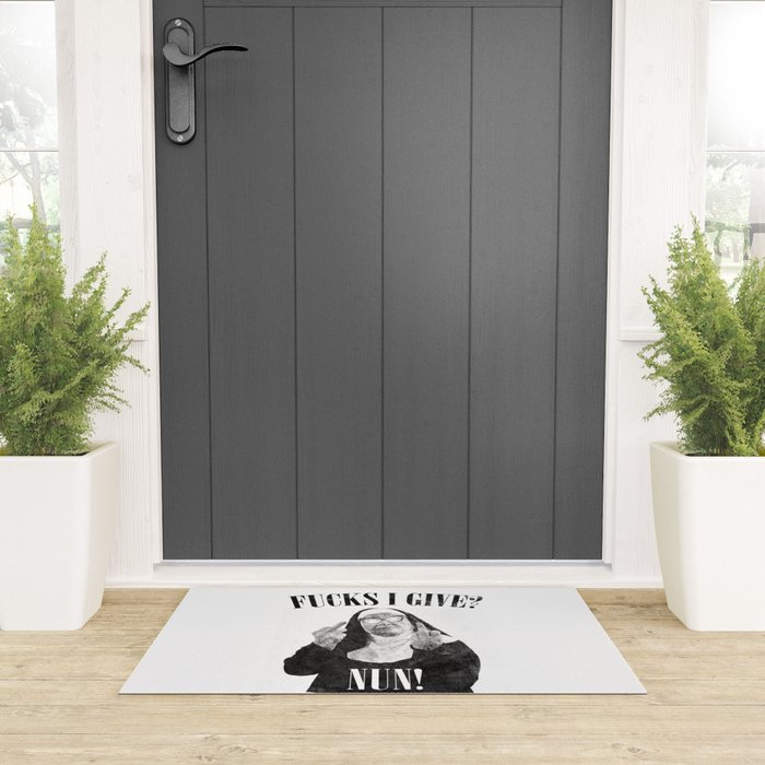Funny Fucks I Give, Nun Saying Welcome Mat Gallery Image 3